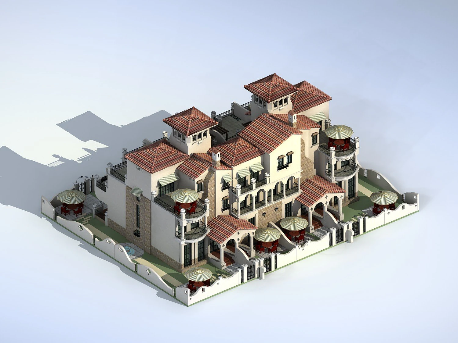 villa 242 3D Model .c4d .max .obj .3ds .fbx .stl .blend 