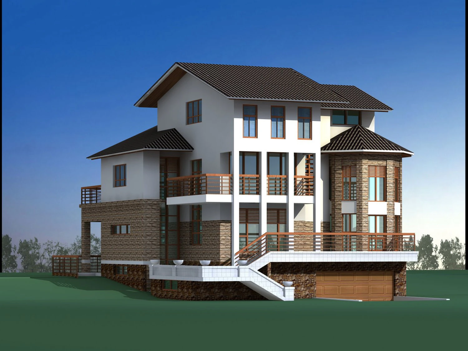 villa 245 3D Model .c4d .max .obj .3ds .fbx .stl .blend 