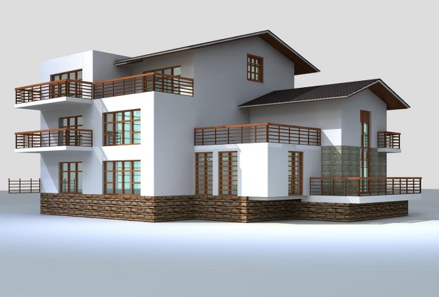 villa 246 3Dモデル .c4d .max .obj .3ds .fbx .stl .blend 