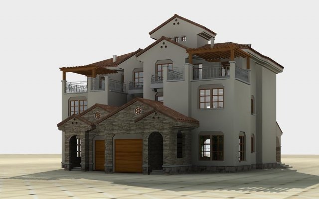 villa 259 3D Model .c4d .max .obj .3ds .fbx .stl .blend