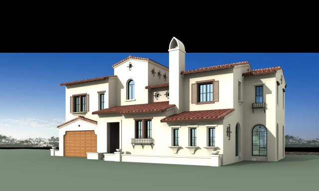 villa 257 3D Модель .c4d .max .obj .3ds .fbx .stl .blend 
