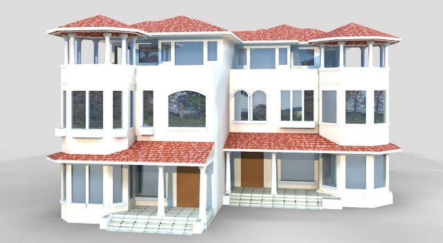 villa 264 3Dモデル .c4d .max .obj .3ds .fbx .stl .blend 