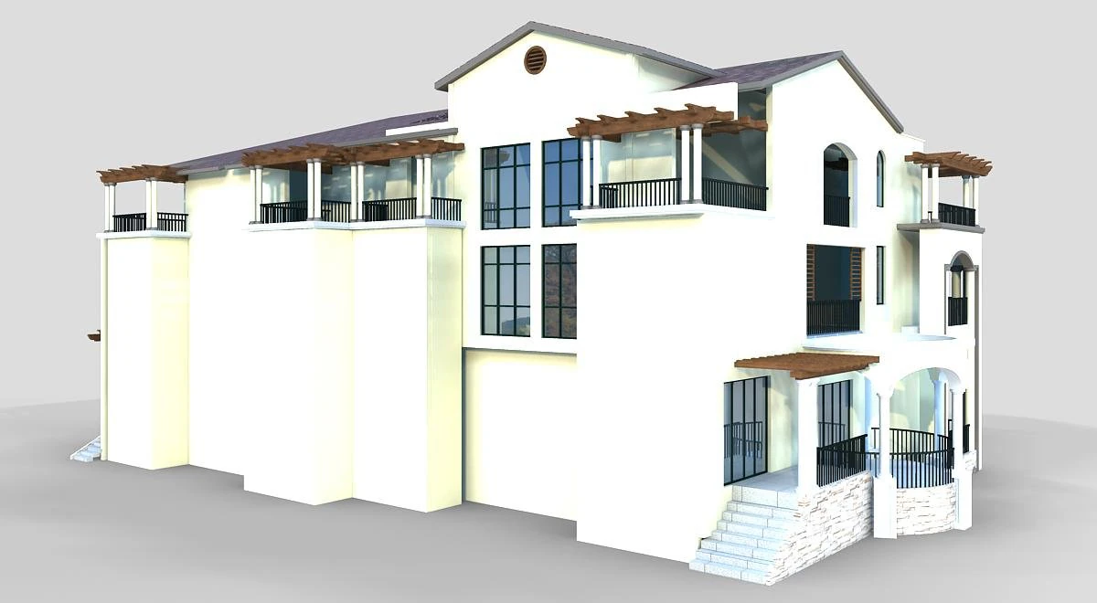 villa 266 3D Model .c4d .max .obj .3ds .fbx .stl .blend 
