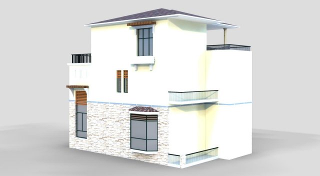villa 268 3D-Modell .c4d .max .obj .3ds .fbx .stl .blend 