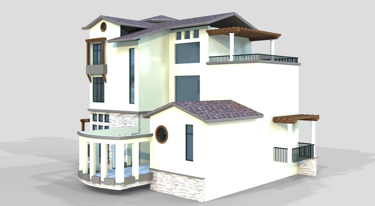 villa 267 3D Model .c4d .max .obj .3ds .fbx .stl .blend 