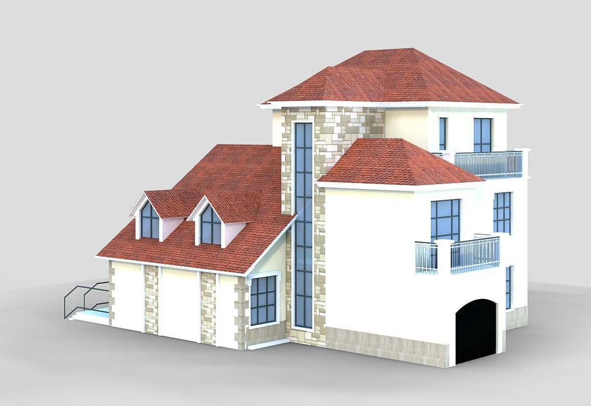 villa277 Modello 3D .c4d .max .obj .3ds .fbx .stl .blend 