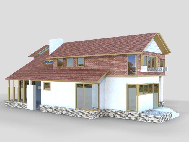 villa 283 3D Модель .c4d .max .obj .3ds .fbx .stl .blend 