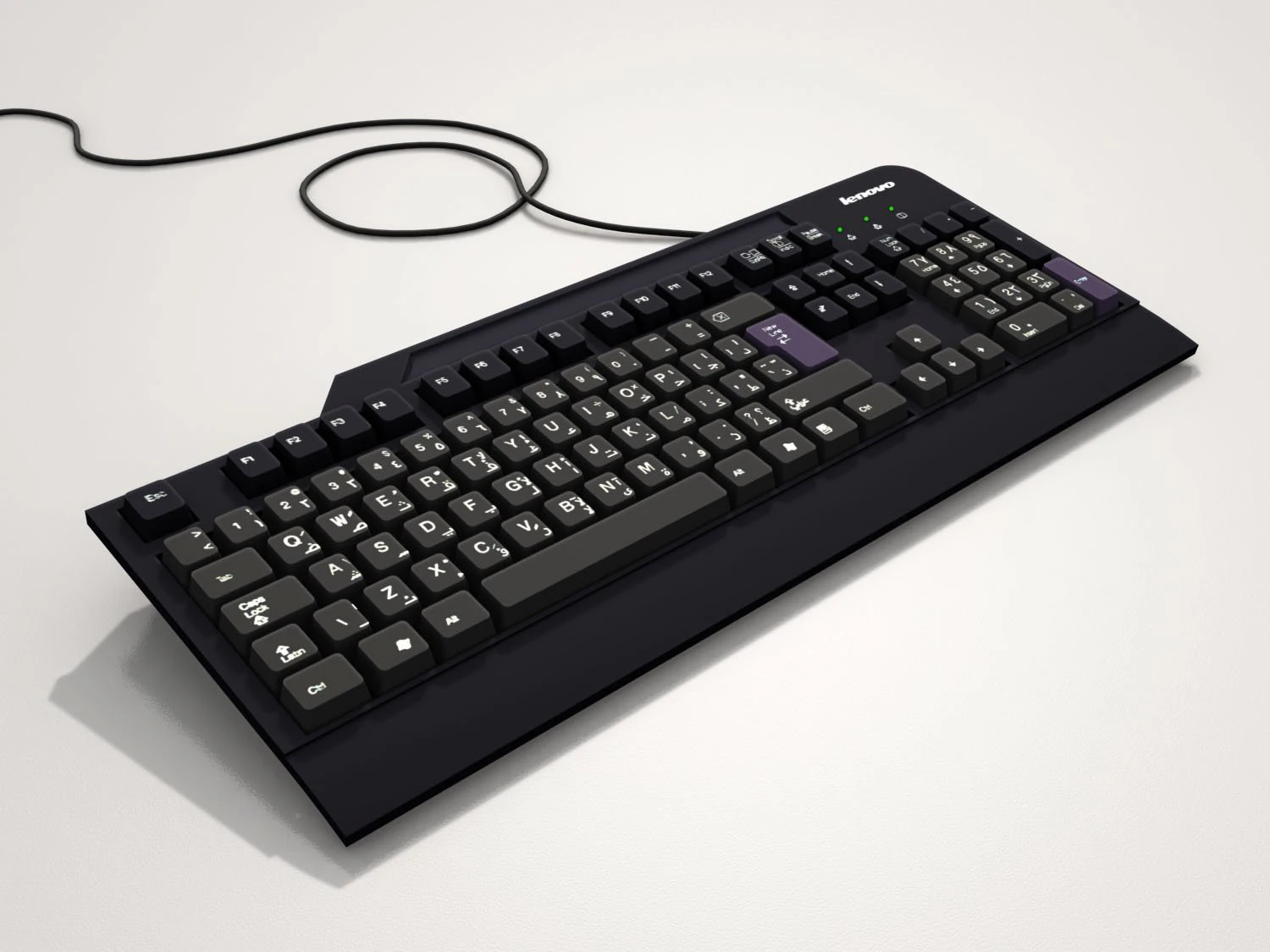 computer keyboard model lenovo ku0225 3D Model .c4d .max .obj .3ds .fbx .stl .blend 
