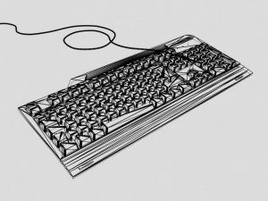 computer keyboard model lenovo ku0225 3D Model