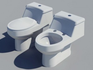 modern style onepeace standard water closet 3D Model