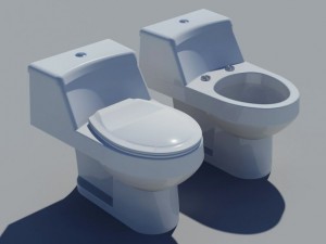 modern style onepeace standard water closet 3D मॉडल