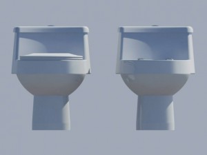modern style onepeace standard water closet 3D मॉडल