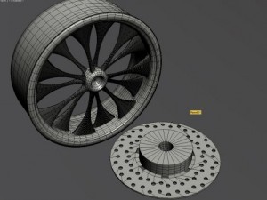 tire  rim  brake 3D Модель