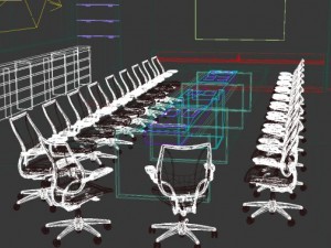 office  chair  table  cable manager 3D Model