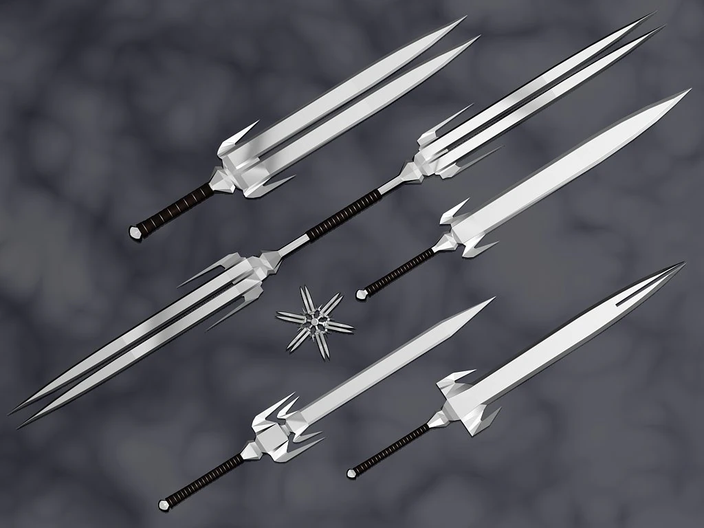 sword set 3D Model .c4d .max .obj .3ds .fbx .stl .blend