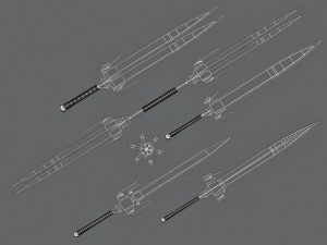sword set 3D 모델