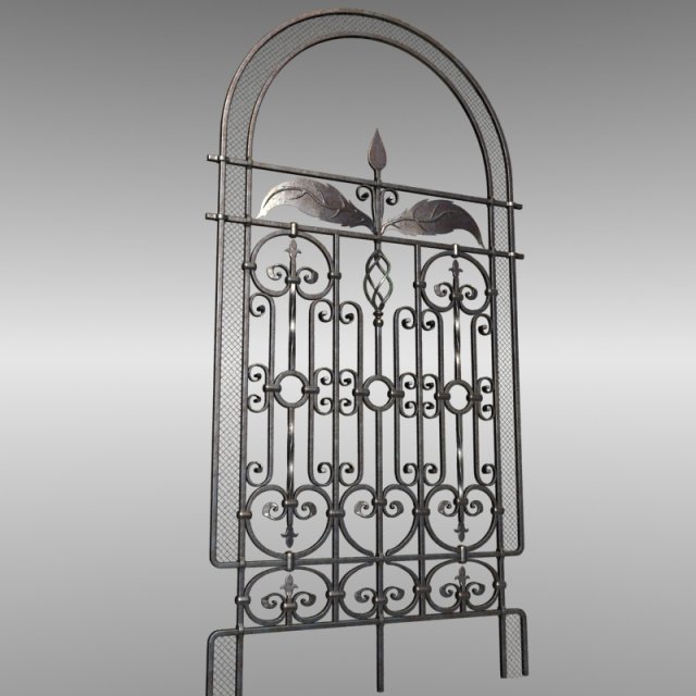 old wrought fence 3D Model .c4d .max .obj .3ds .fbx .stl .blend 