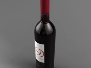 butelka wina Model 3D