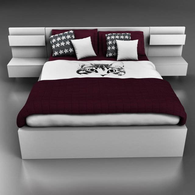 bed Model 3D .c4d .max .obj .3ds .fbx .stl .blend 