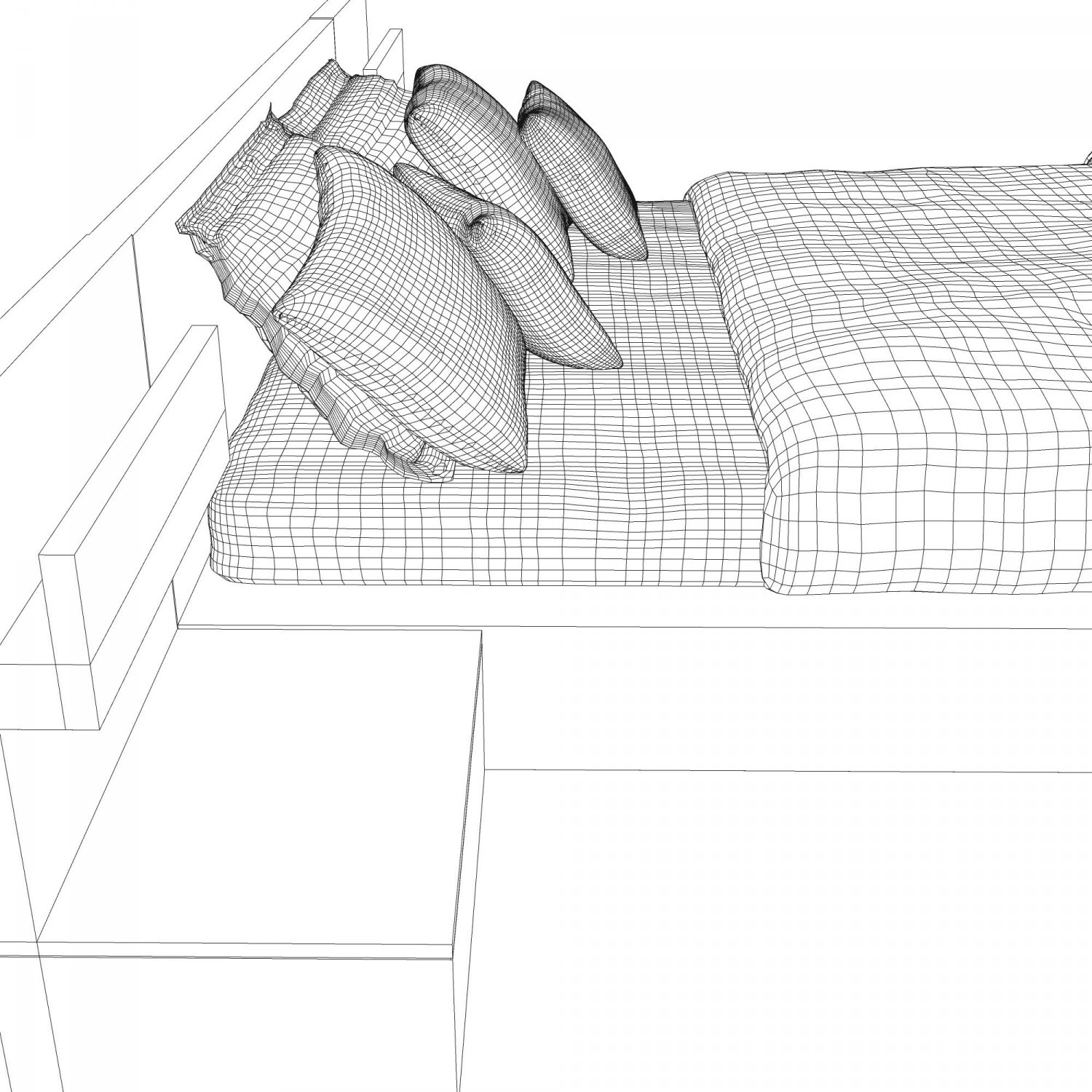 Как нарисовать 3d кровать