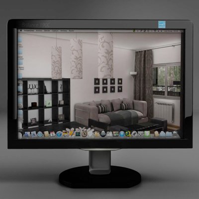 tft screen 3D Модель .c4d .max .obj .3ds .fbx .stl .blend 