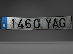 license plate 3D Model