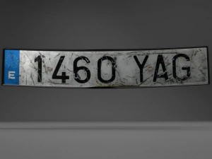 license plate 3D Model
