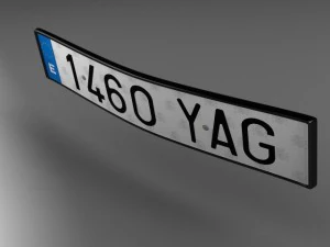 license plate 3D Model