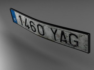 license plate 3D Model