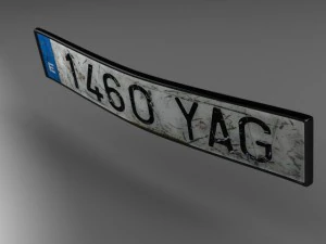 license plate 3D Model