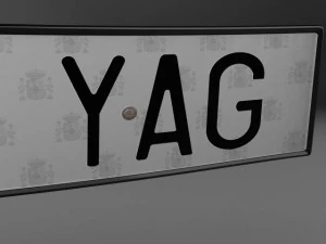 license plate 3D Model