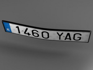 license plate 3D Model