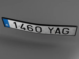 license plate 3D Model