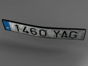 license plate 3D Model