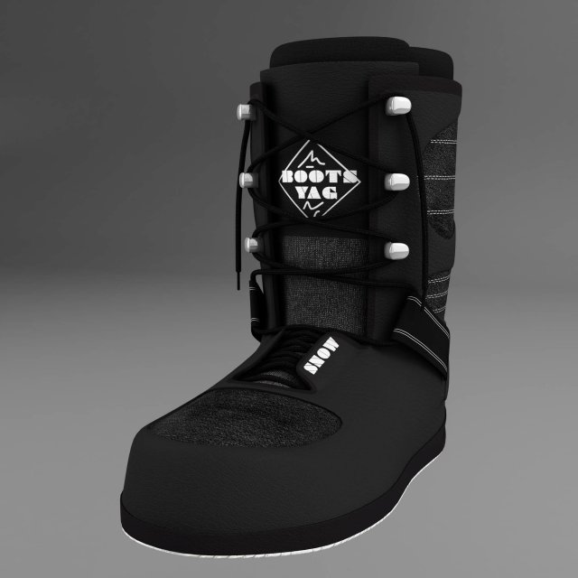 snow boots 3D Model .c4d .max .obj .3ds .fbx .stl .blend 