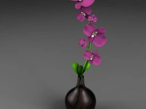 wazon z kwiatami Model 3D