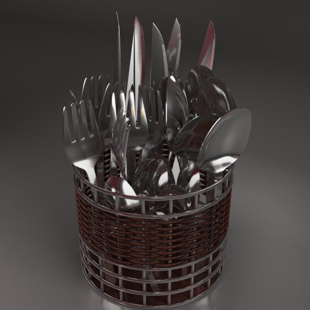 cutlery box 3D मॉडल .c4d .max .obj .3ds .fbx .stl .blend 