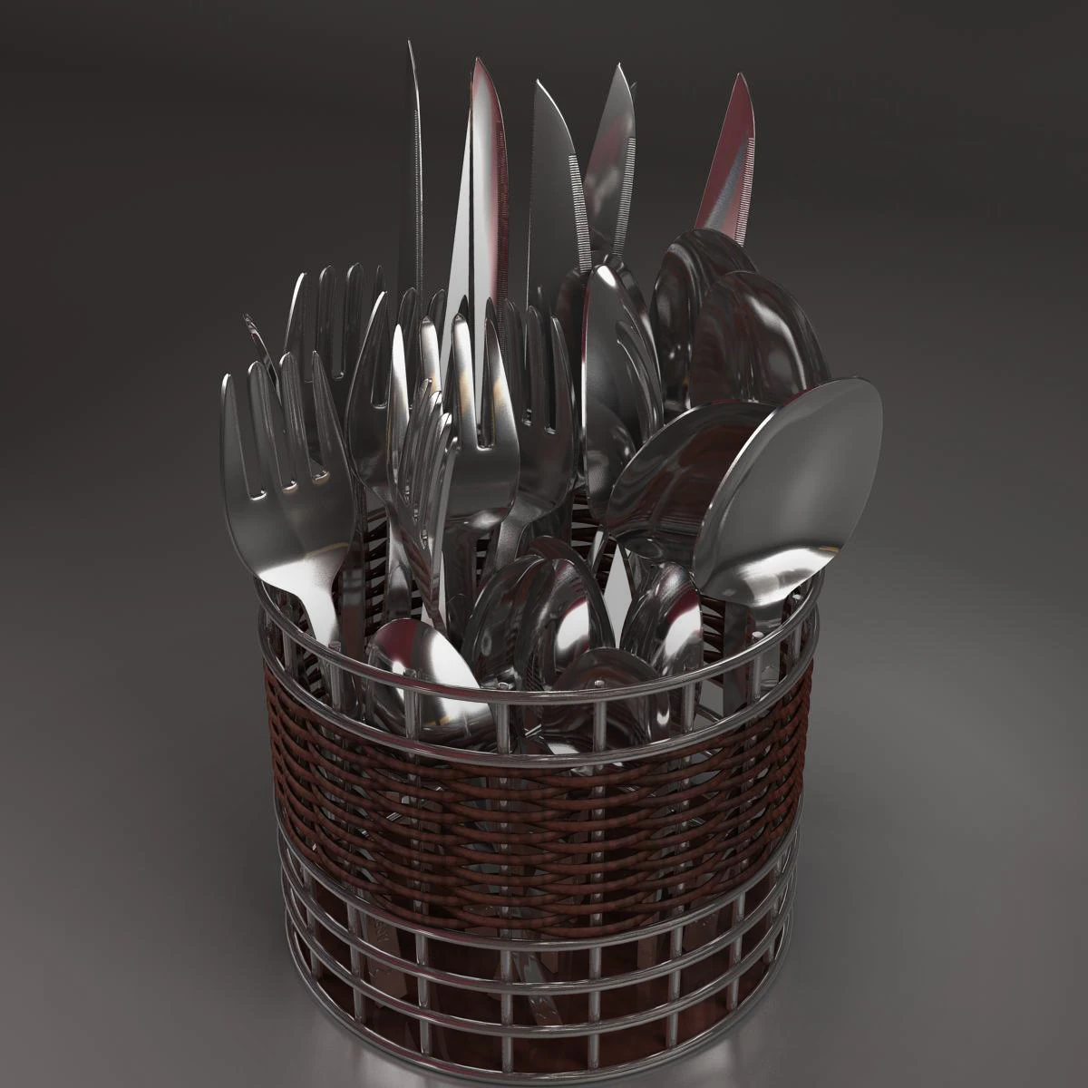 cutlery box 3D Model .c4d .max .obj .3ds .fbx .stl .blend