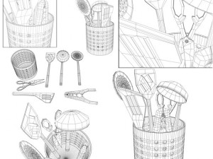 kitchen utensils kit Modelo 3D