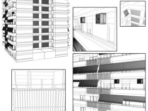 typical spanish building Modèle 3D
