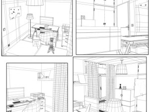 office room Model 3D
