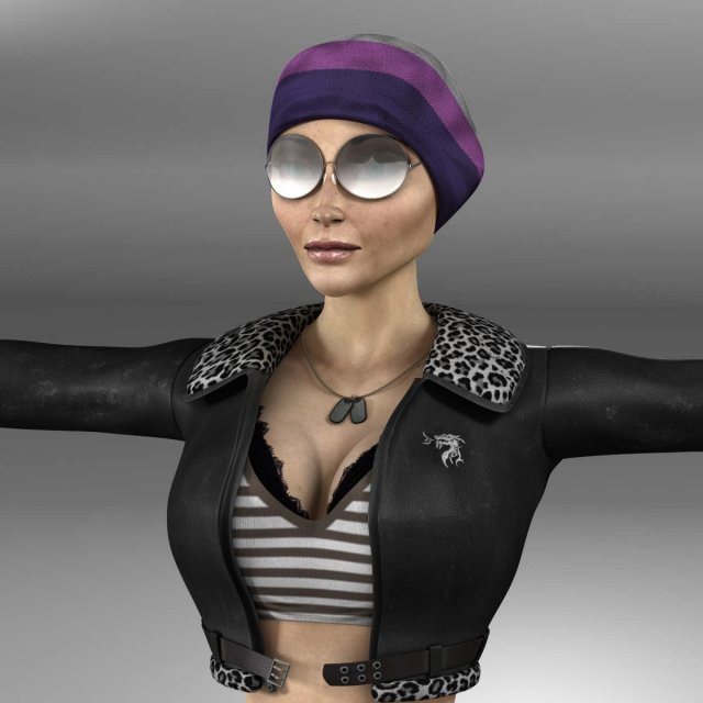 aviator woman Modelo 3D .c4d .max .obj .3ds .fbx .stl .blend 
