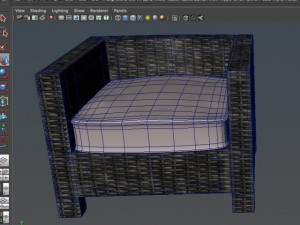 wicker couch 3Dモデル