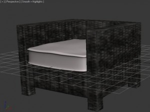 wicker couch 3Dモデル