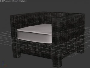 wicker couch 3D Model