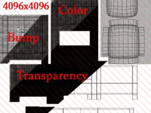 wicker couch 3Dモデル