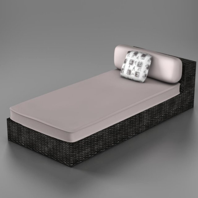wicker chaise 3D Model .c4d .max .obj .3ds .fbx .stl .blend 