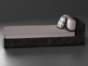 wicker chaise 3D Model