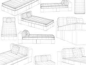 wicker chaise 3D Model