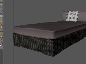 wicker chaise 3D Model